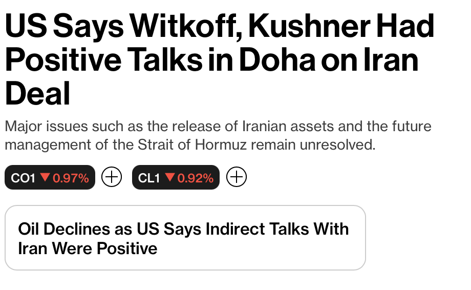 Iran War: Iran Disses Witkoff and Kushner in Doha but Does Not Get $6 Billion in Frozen Assets; Strait of Hormuz Traffic Sub-Par but Continues on Oman Side as Talks Over Future Management Continue Iran War: Iran Disses Witkoff and Kushner in Doha but Does Not Get $6 Billion in Frozen Assets; Strait of Hormuz Traffic Sub-Par but Continues on Oman Side as Talks Over Future Management Continue