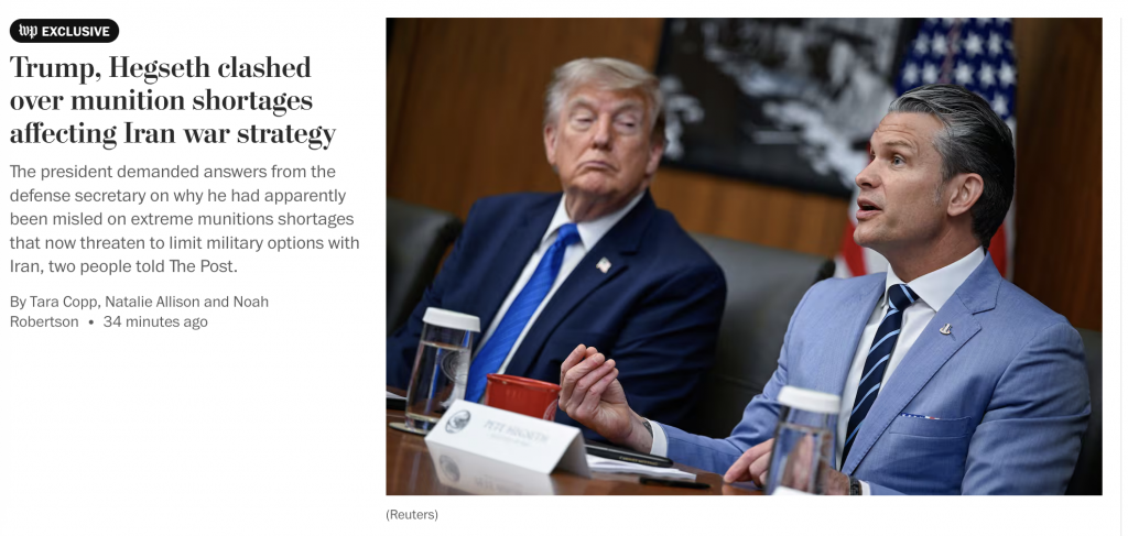 Iran War: Iran Agreement With Oman Will Not "Open" Strait of Hormuz as Trump Hypes Non-Existent Talks; Ansar Allah Threatens Red Sea Escalation; Trump-Hegseth Row Over Weapons Shortages