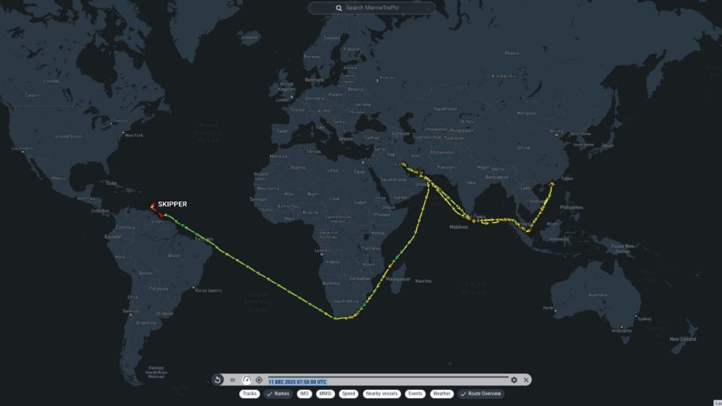 Seized oil tanker Skipper hid location, visited Iran, Venezuela Seized oil tanker Skipper hid location, visited Iran, Venezuela