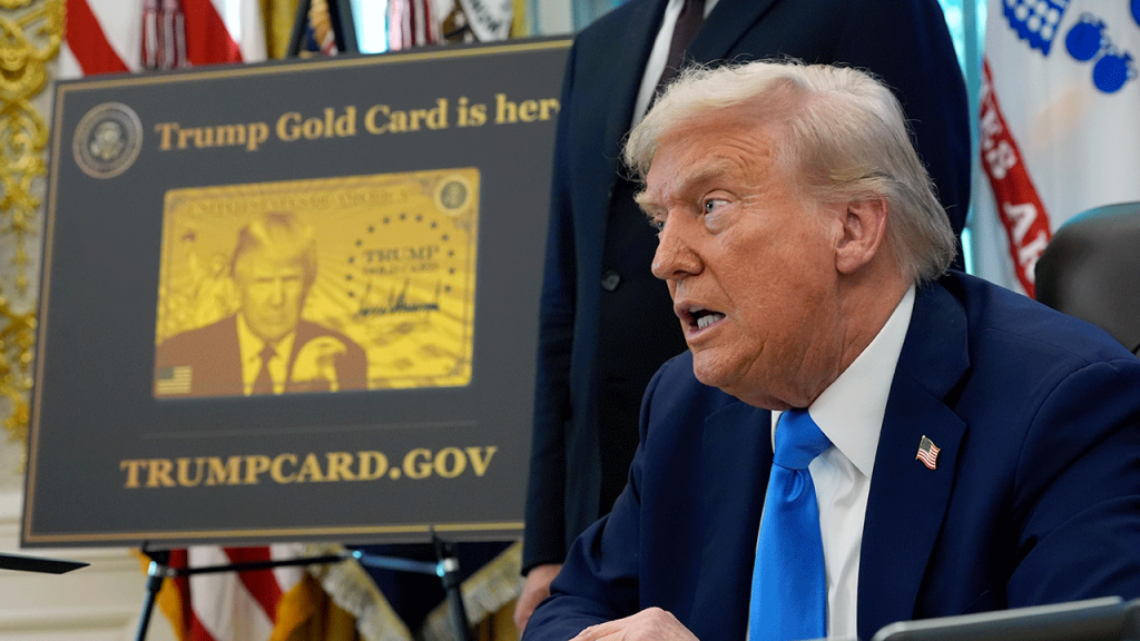 Trump announces Gold Card immigration initiative for citizenship path Trump announces Gold Card immigration initiative for citizenship path