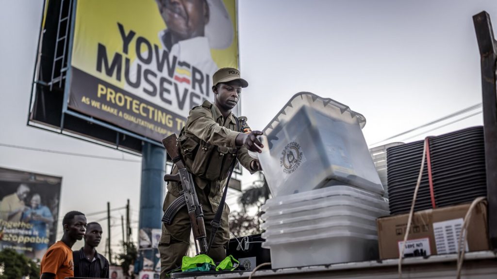 Museveni claims win as opposition leader goes into hiding : NPR