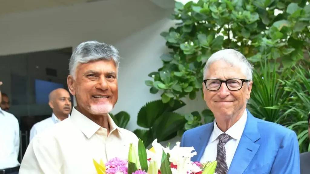 Bill Gates arrives in Amaravati; to examine real-time governance, AI-driven farm practices Bill Gates arrives in Amaravati; to examine real-time governance, AI-driven farm practices