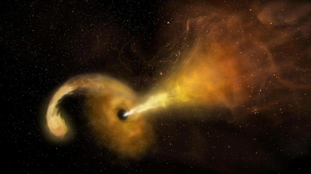 Black hole’s messy feast creates one of the most powerful cosmic jets ever seen