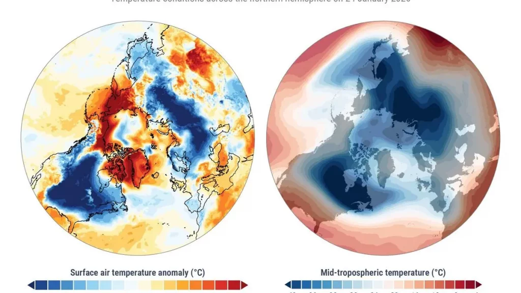 January 2026 fifth-warmest globally with Europe cold wave and Southern Hemisphere heat