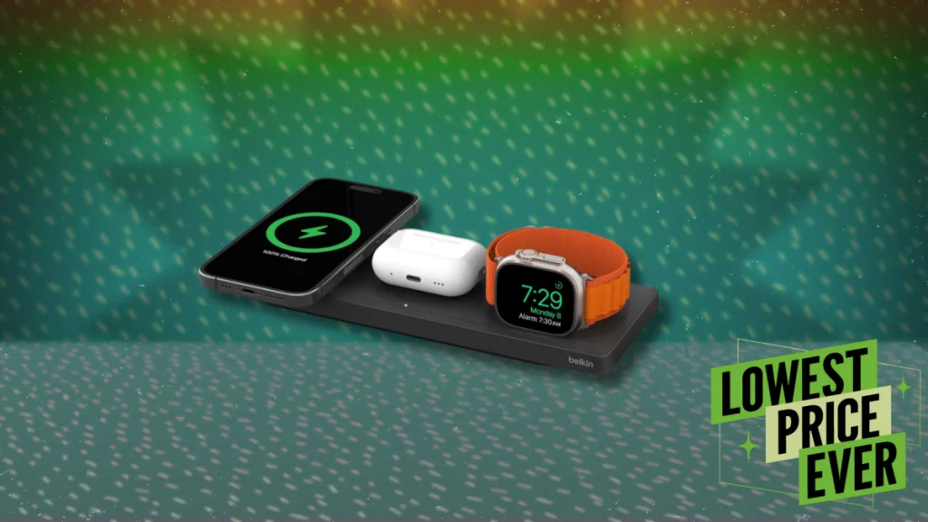 This Three-in-One Belkin Charging Pad Is Nearly 75% Off Right Now