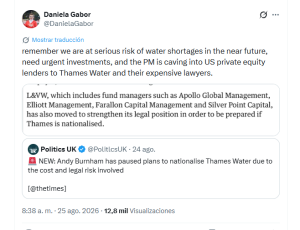 Canadian PM (and Former Central Banker) Mark Carney Is Pressuring UK to Abandon Plans to Nationalise Water Canadian PM (and Former Central Banker) Mark Carney Is Pressuring UK to Abandon Plans to Nationalise Water