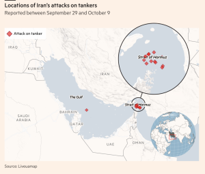 IRGC and Ansar Allah Fire Away At Tankers, Oil Facilities FT.com: Locations of Iran’s attacks on tankers Reported between September 29 and October 9